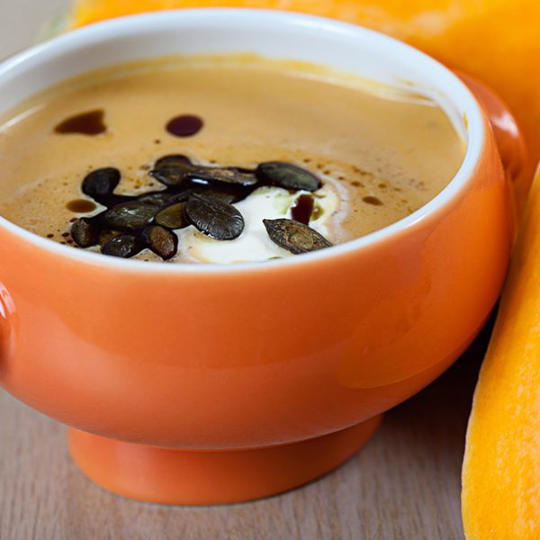 Cream of pumpkin soup (vegetarian)