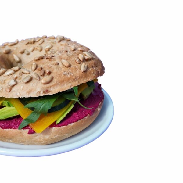 Beetroot Hummus Bagel Beetroot Hummus Bagel
