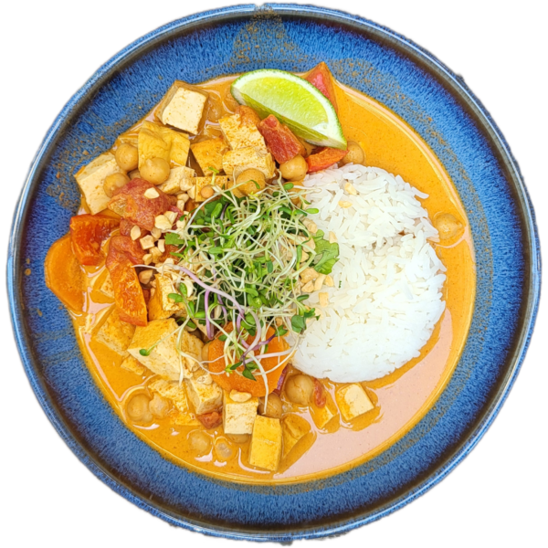 Rote Thai Curry Bowl mit Tofu (Vegan)