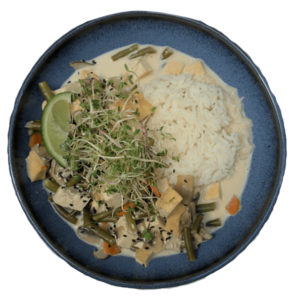 Grünes Thai Curry Bowl mit Tofu (Vegan)
